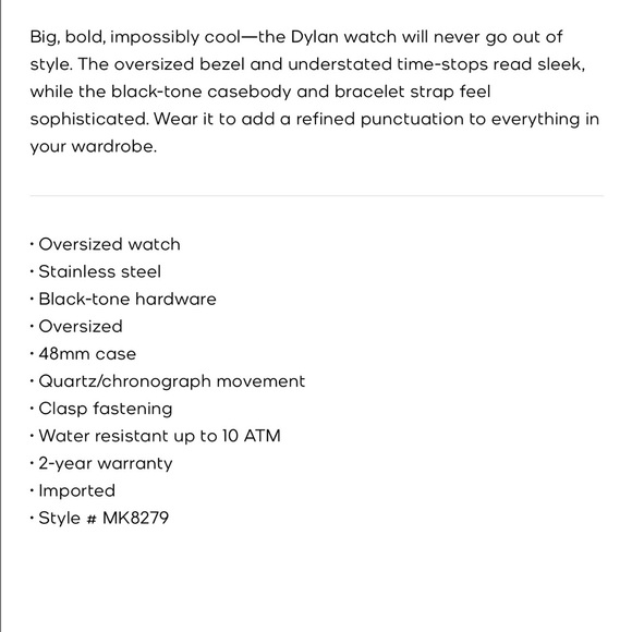 Michael Kors Black Stainless Steel Watch - Picture 2 of 10